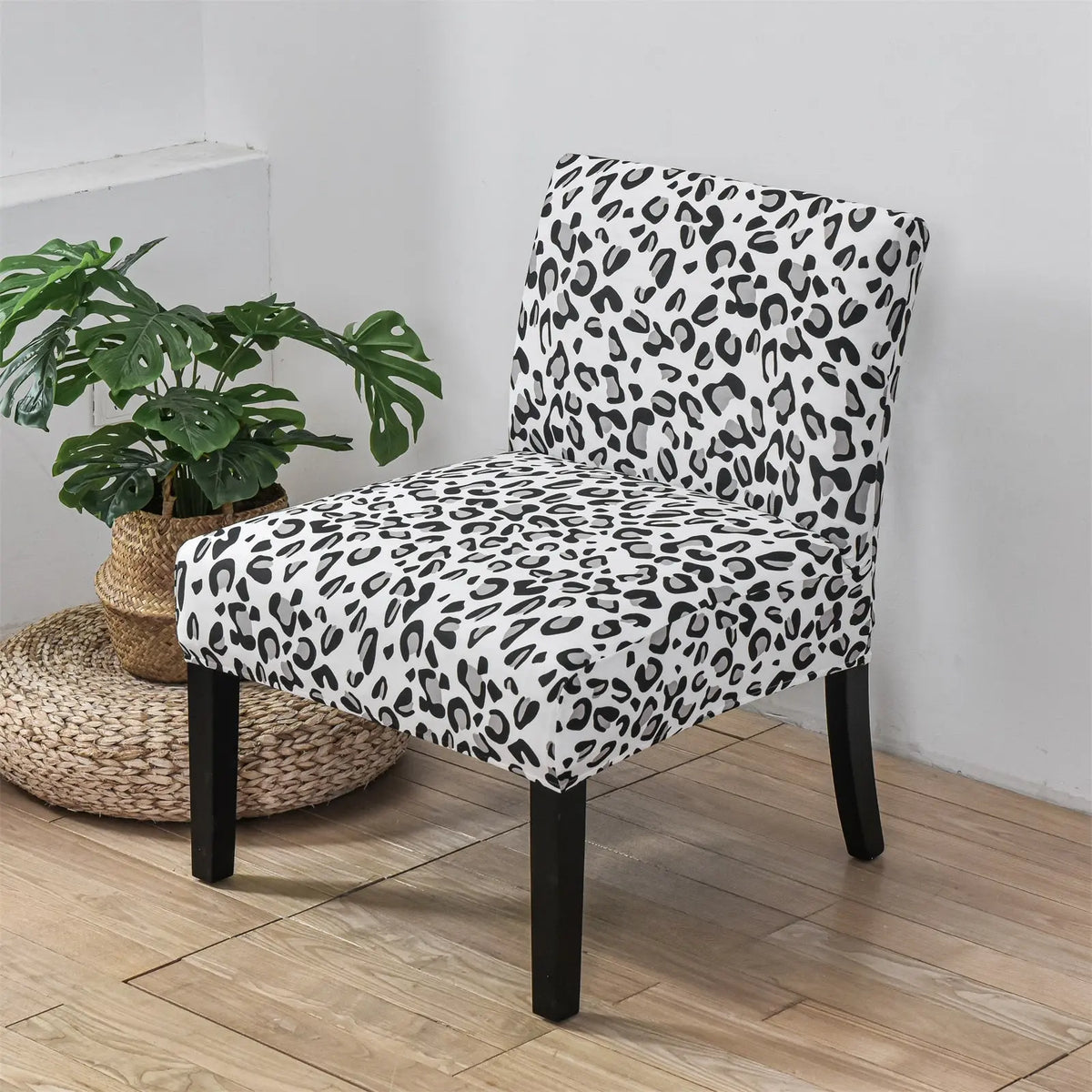 Removable Armless Chair Slipcover Printed Stretch Accent Chair Protector Cover Crfatop %sku%