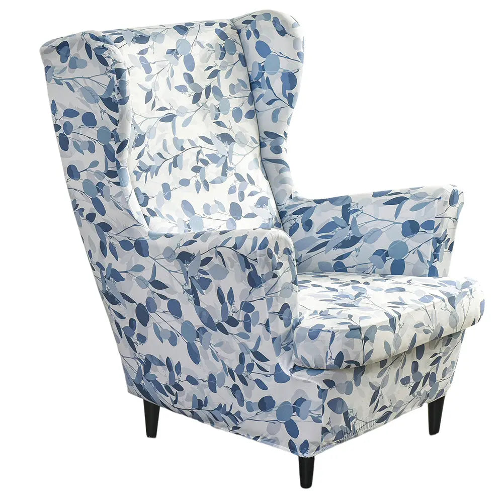 Retro Floral Wingback Chair Cover Stretch 1 Set of 2 Pieces ArmChair Slipcover Crfatop %sku%