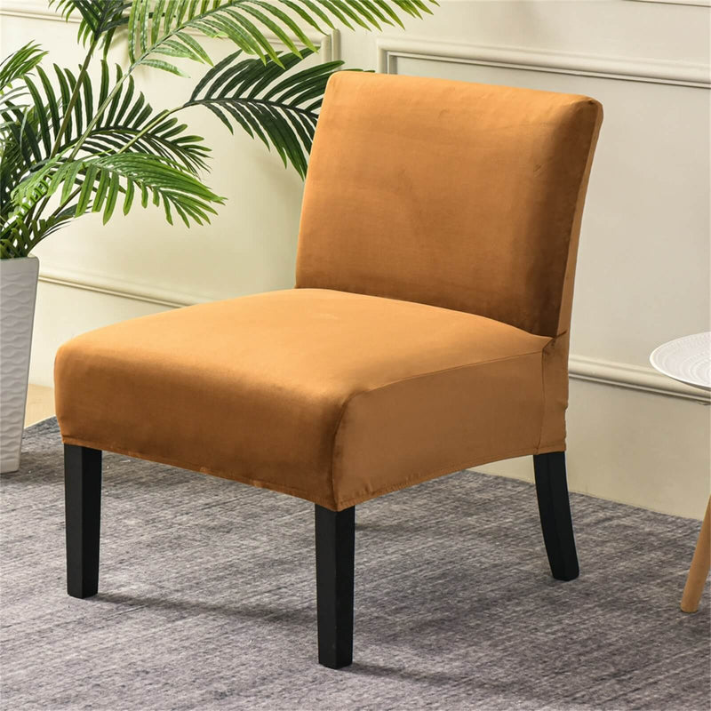 Velvet Armless Chair Cover Solid Color Chair Slipcover Top Level Crfatop %sku%