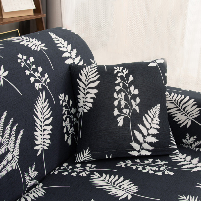 Black Sofa Slipcover One-piece Cushion Printing Couch Cover with Free Pillow Cover Crfatop %sku%