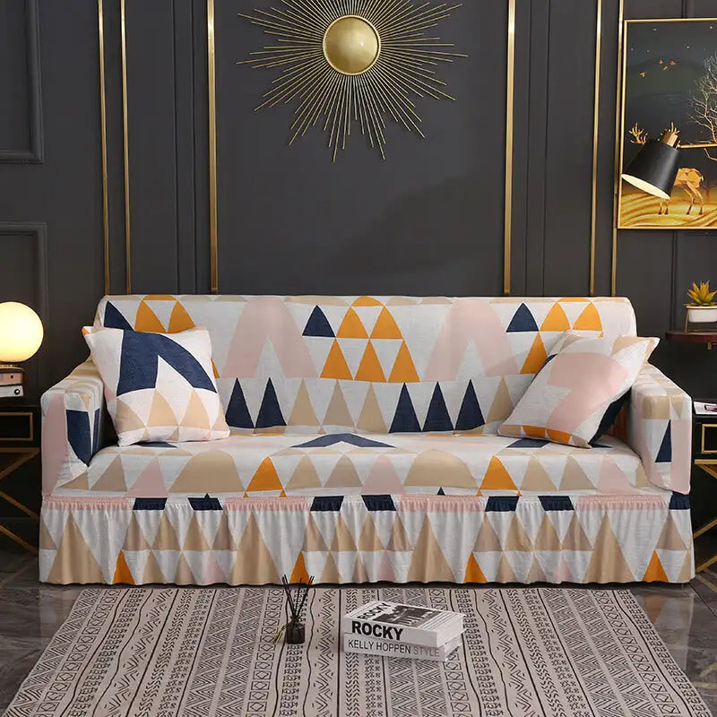 Skirted Couch Cover Stretch One-piece Sofa Slipcover With Size S/M/L/XL Crfatop %sku%