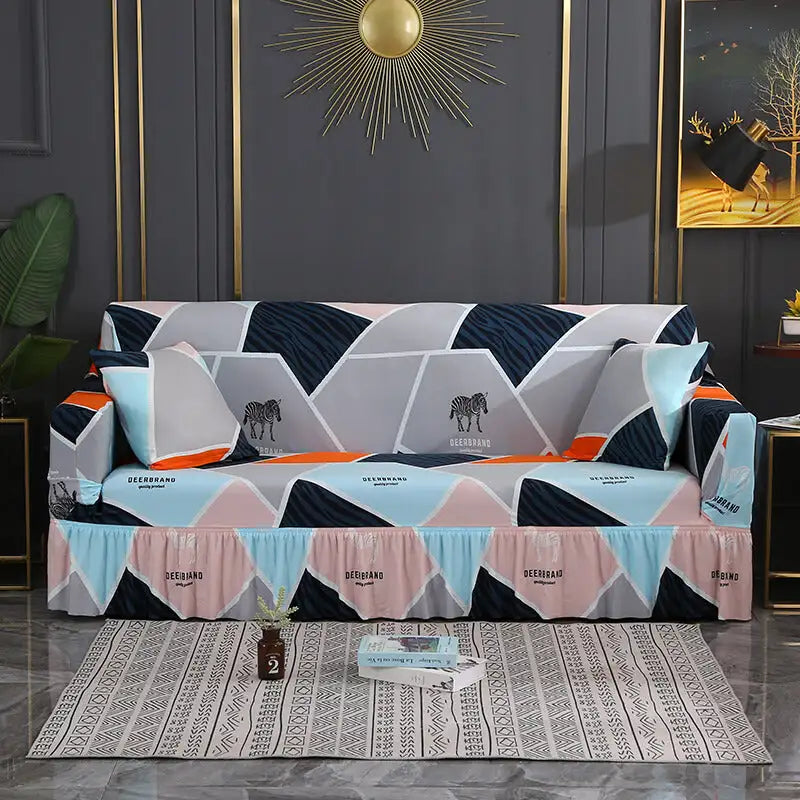 Skirted Couch Cover Stretch One-piece Sofa Slipcover With Size S/M/L/XL Crfatop %sku%