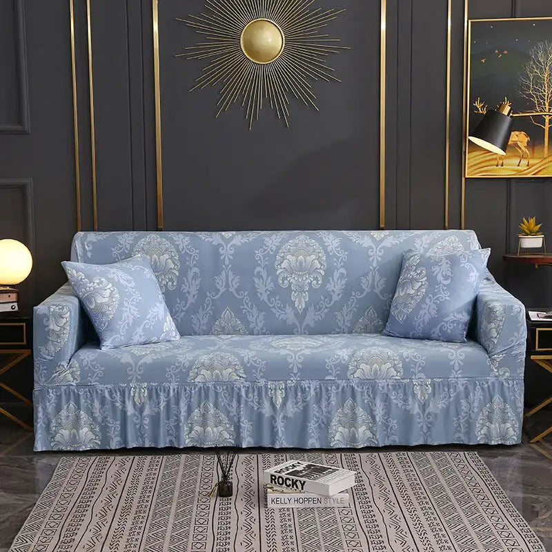 Skirted Couch Cover Stretch One-piece Sofa Slipcover With Size S/M/L/XL Crfatop %sku%