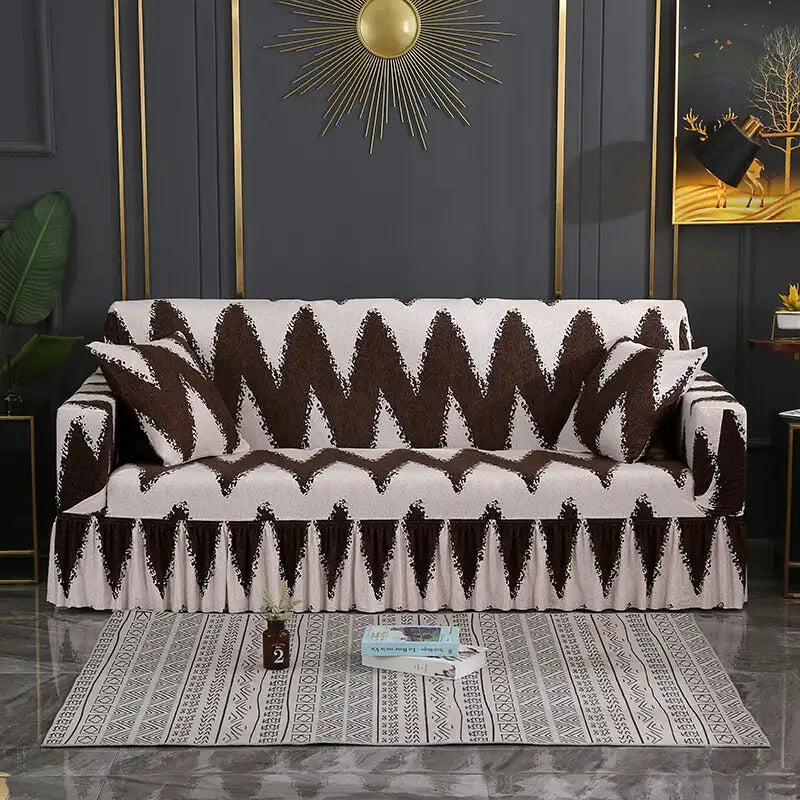 Skirted Couch Cover Stretch One-piece Sofa Slipcover With Size S/M/L/XL Crfatop %sku%