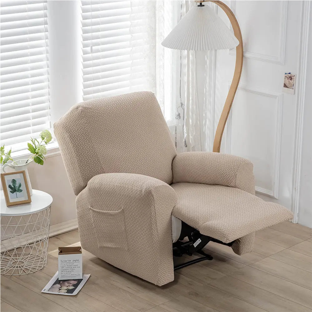 Creamy Recliner Slip Cover