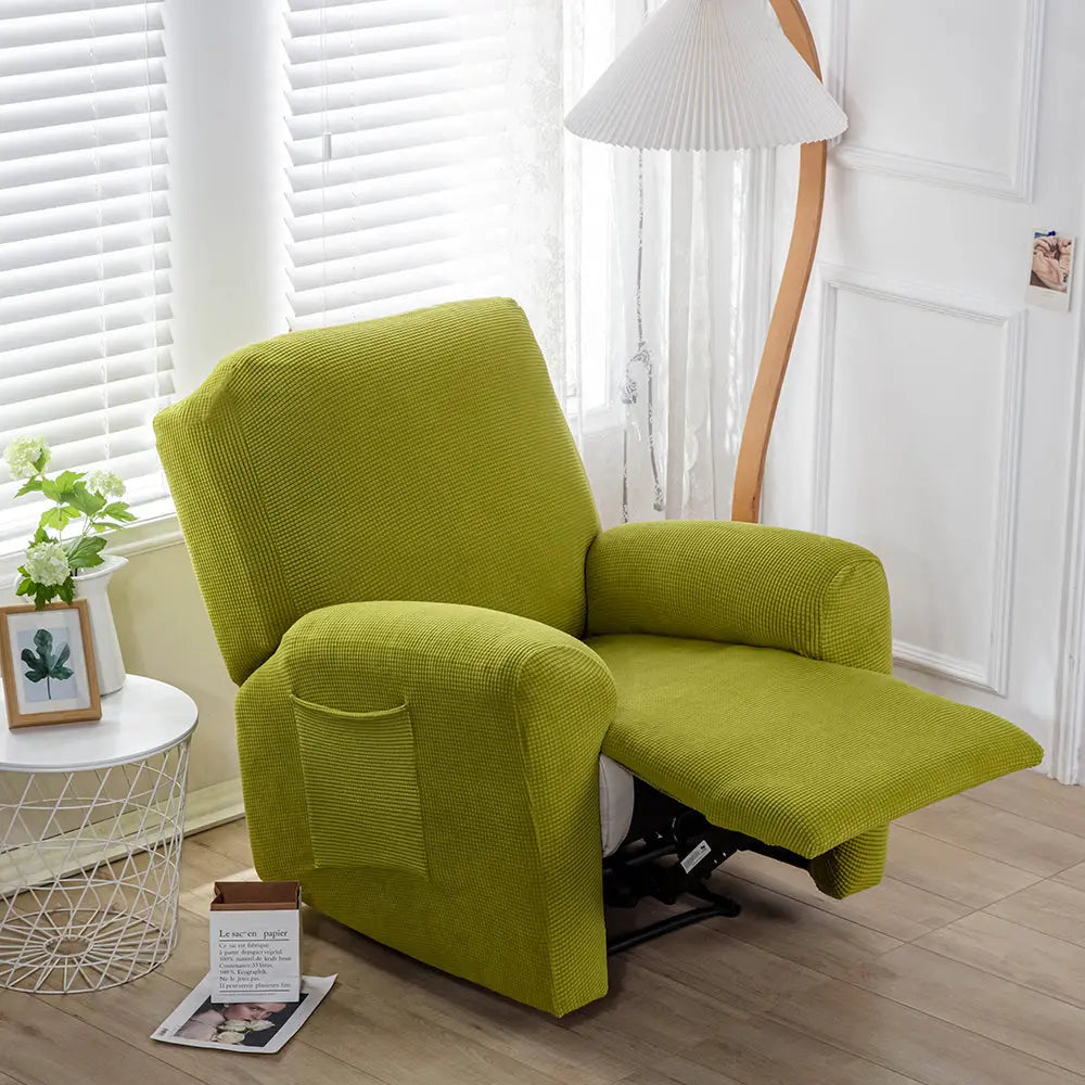 Green slipcover for recliner