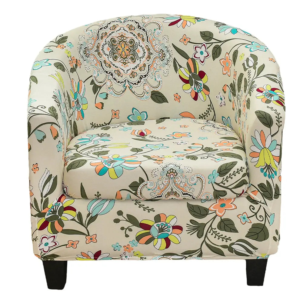Stretch 2 Pics Floral Printing Tub Chair Slipcovers Club Chair Slipcover Armchair Covers Crfatop %sku%