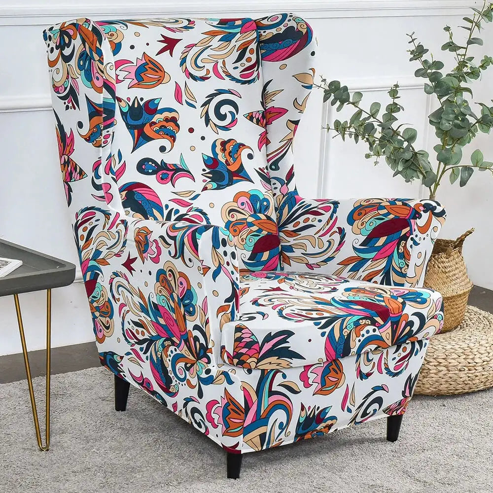 Stretch Wing Chair Slipcover Non-slip T-Cushion Armchair Cover Crfatop %sku%