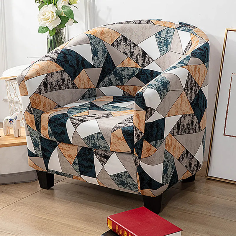 Ultimate Soft Club Chair Slipcover Stretch Barrel Chair Covers Printed Tub Chair Slipcovers 2 Pieces Crfatop %sku%