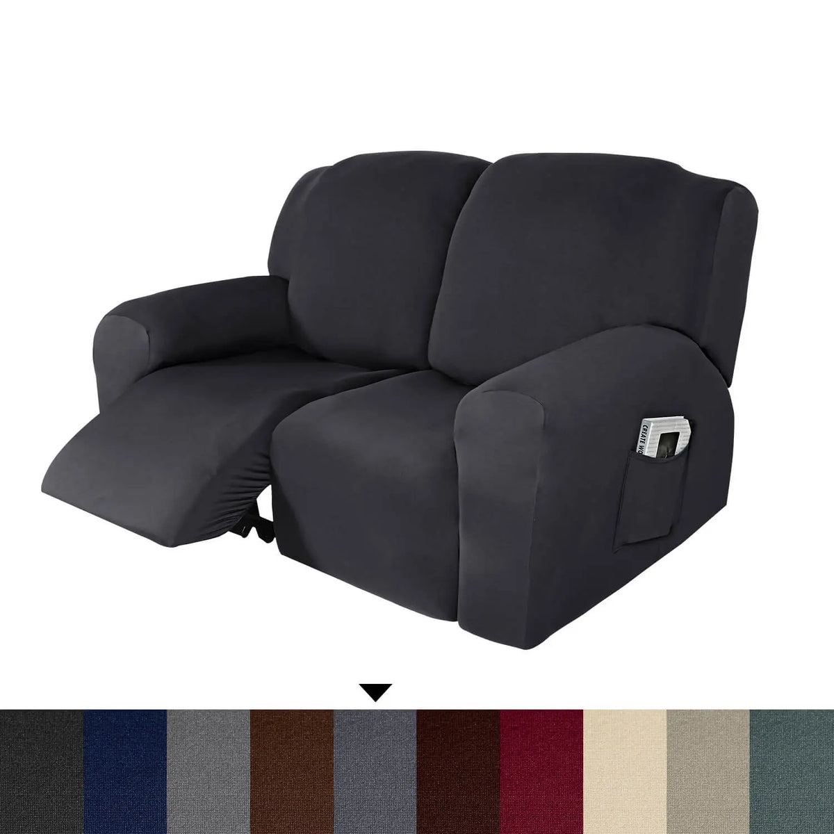 Velvet Covers for Sofa Recliners Soft Recliner 2 Seater Slipcovers Crfatop %sku%