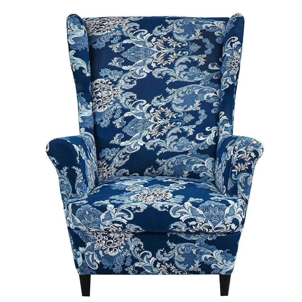 Crfatop | Vintage Wingback Chair Cover | Box Cushion Slipcover