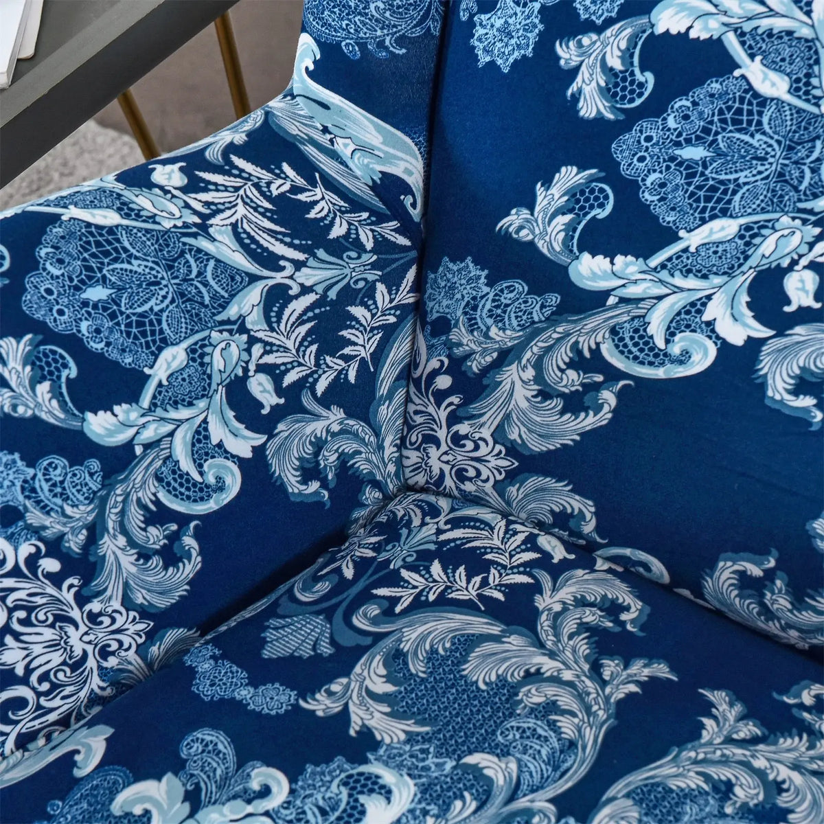 Vintage Jacquard Wingback Chair Cover Box Cushion Armchair Slipcovers with Seat Pad Top Level Crfatop %sku%