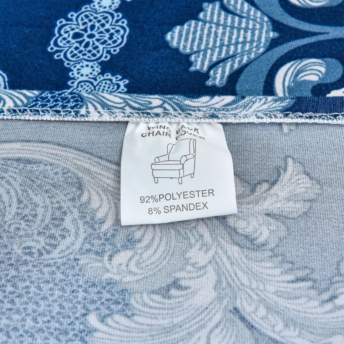 Vintage Jacquard Wingback Chair Cover Box Cushion Armchair Slipcovers with Seat Pad Top Level Crfatop %sku%