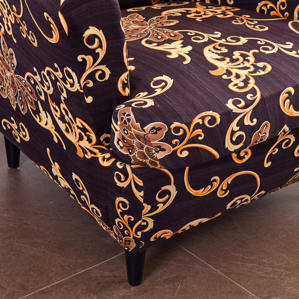 Luxury 2-Piece Wingback Chair Slipcover Jacquard Couch Cover WB0020 Crfatop %sku%