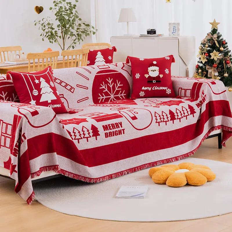Crfatop 1 Pc Christmas Sofa Slipcover Throw Furniture Cover 180-200cm-70.8-78.84-in-Christmas-Forest