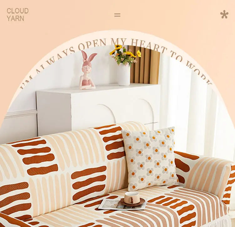 Crfatop 1 Piece Couch Cover with Skirt