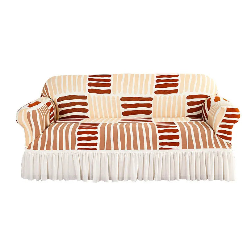 Crfatop 1 Piece Couch Cover with Skirt