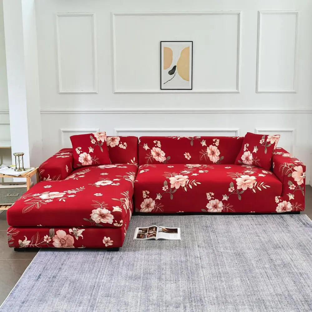 Crfatop 2pcs Sectional Couch Covers Red