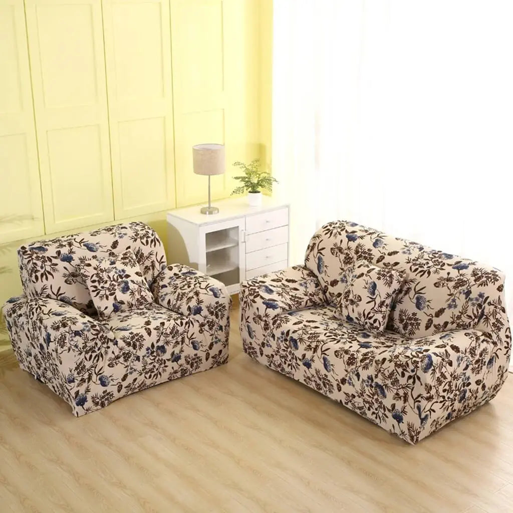 Crfatop Printed One-piece Sofa Slipcover For 1/2/3/4 Sofa M-2-SEATER-Khaki