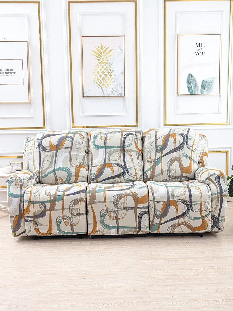 Crfatop 8-Pieces Lazy Boy Couch Cover for Recliner with Elastic Bottom Yellow-green