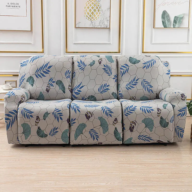 Crfatop 8-Pieces Lazy Boy Couch Cover for Recliner with Elastic Bottom Grey