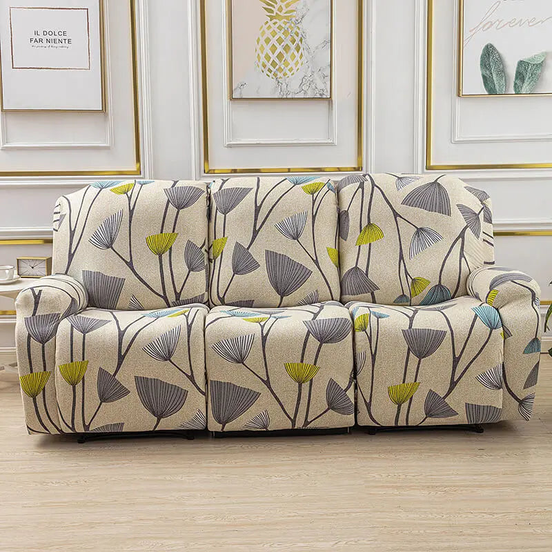 Crfatop 8-Pieces Lazy Boy Couch Cover for Recliner with Elastic Bottom Khaki