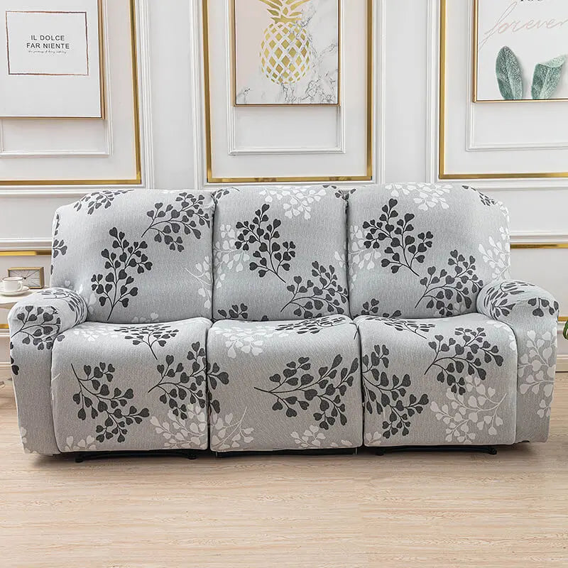 Crfatop 8-Pieces Lazy Boy Couch Cover for Recliner with Elastic Bottom Dark-Grey-2
