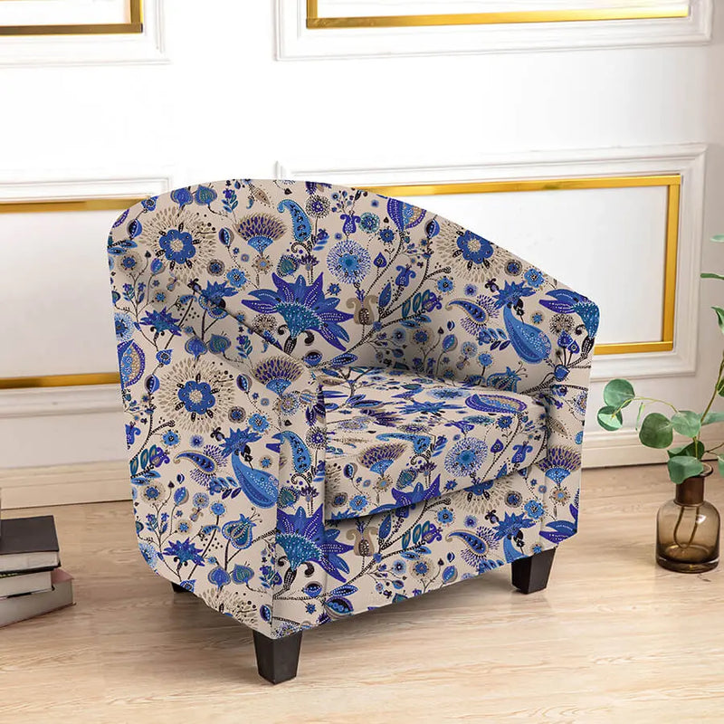 Crfatop Chic Printed Club Chair Slipcover with Box Cushion Cover