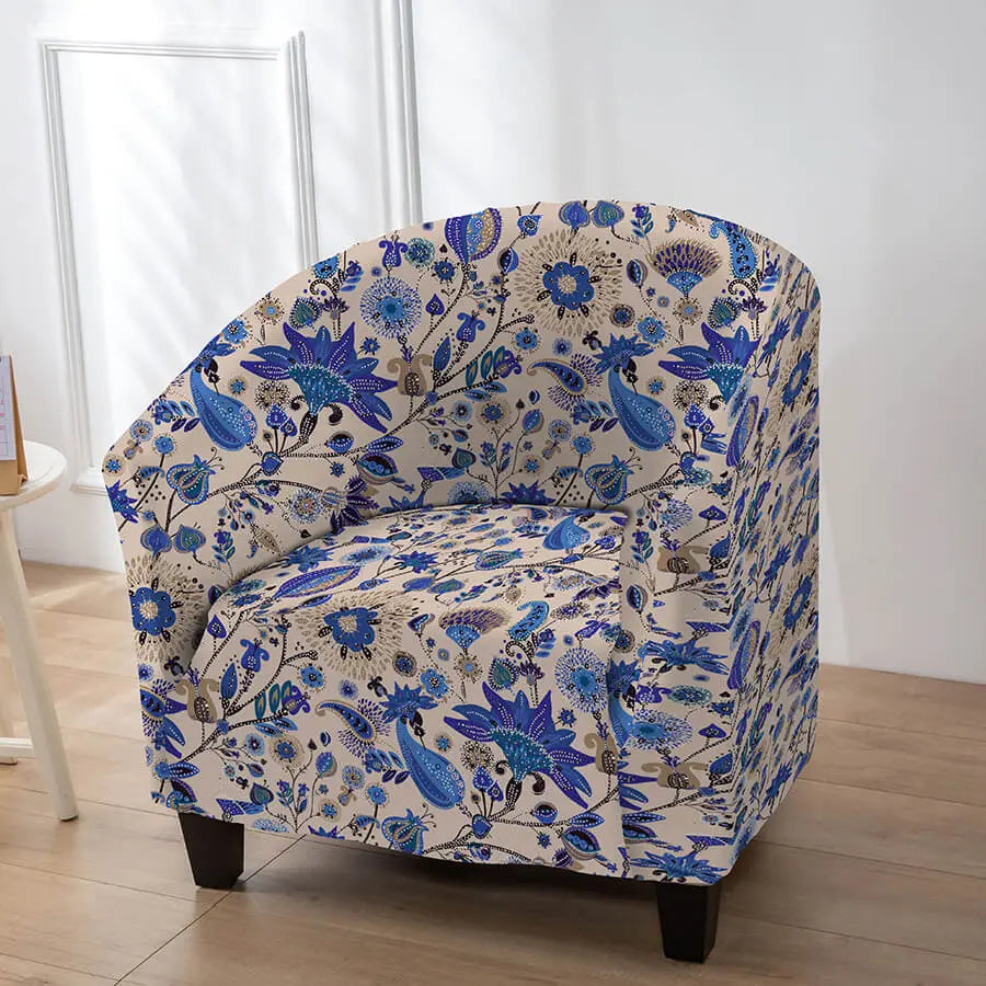 Chic Printed Club Chair Slipcover Tub Chair Cover with Box Cushion