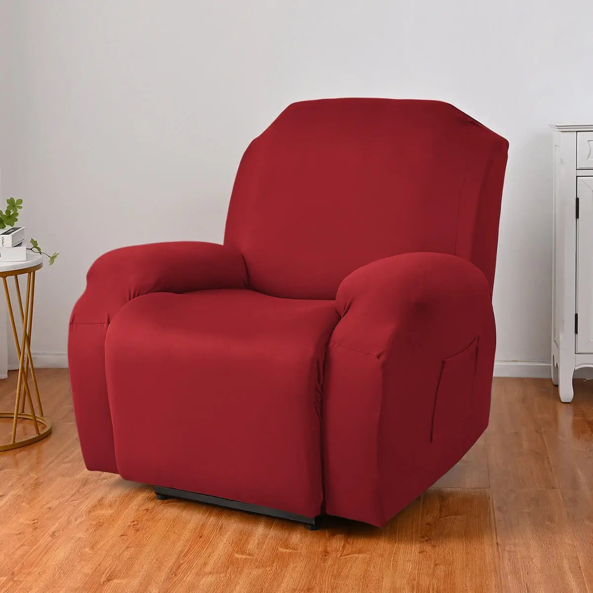 Crfatop Durable Recliner Chair Cover Solid Color Lazy Boy Recliner Slipcover