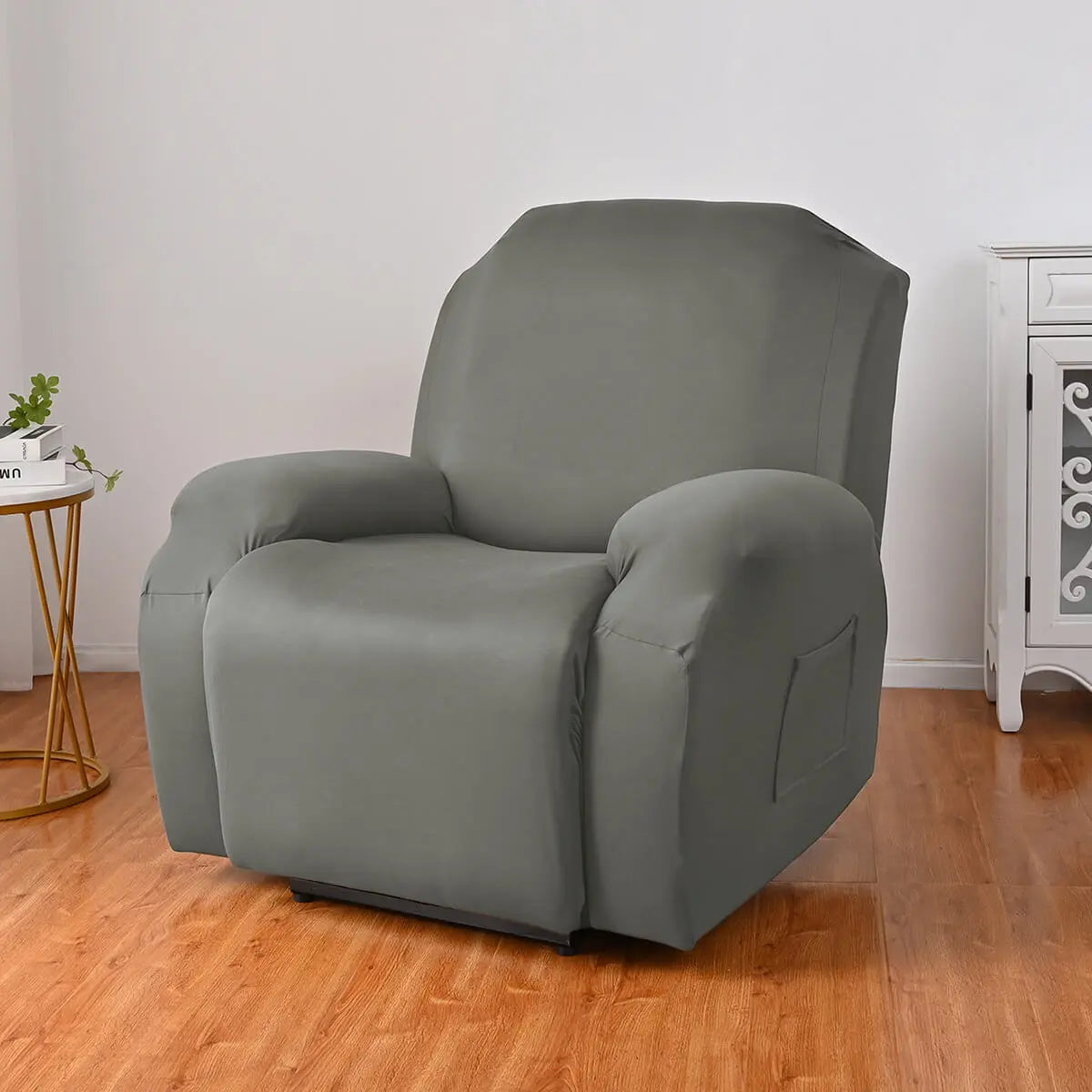 Crfatop Durable Recliner Chair Cover Solid Color Lazy Boy Recliner Slipcover