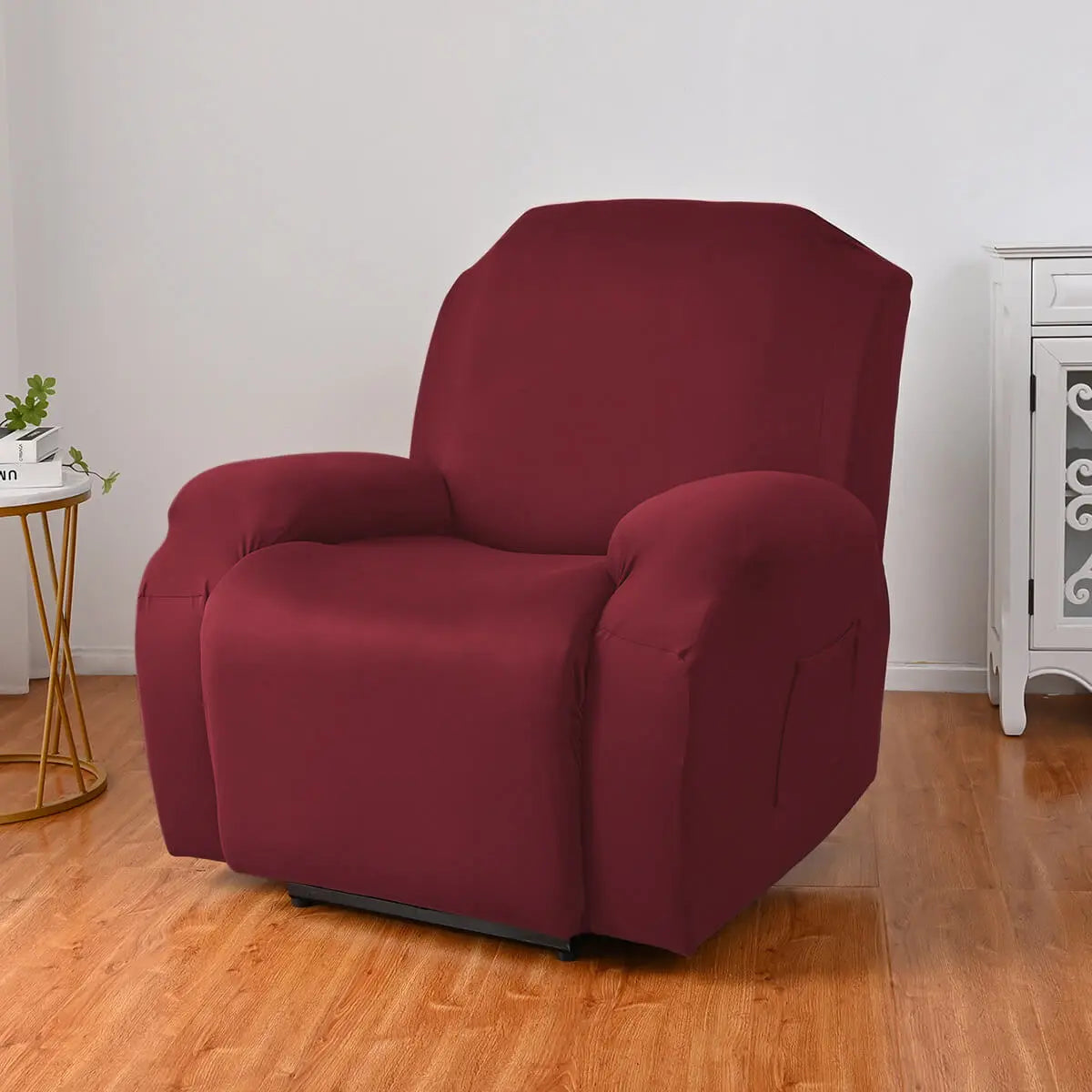 Crfatop Durable Recliner Chair Cover Solid Color Lazy Boy Recliner Slipcover