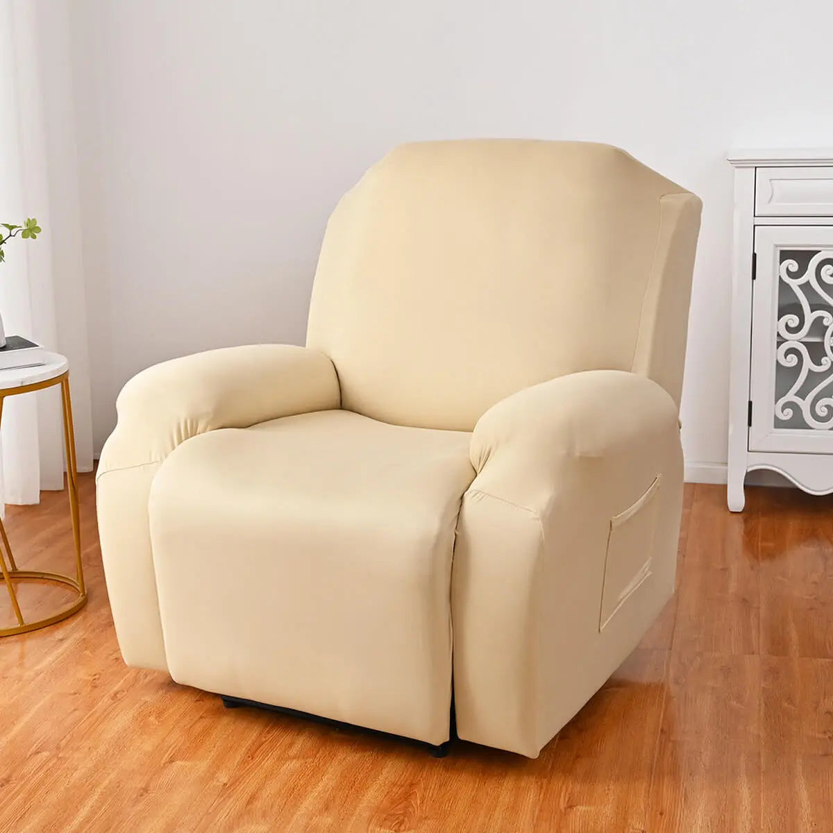 Crfatop Durable Recliner Chair Cover Solid Color Lazy Boy Recliner Slipcover