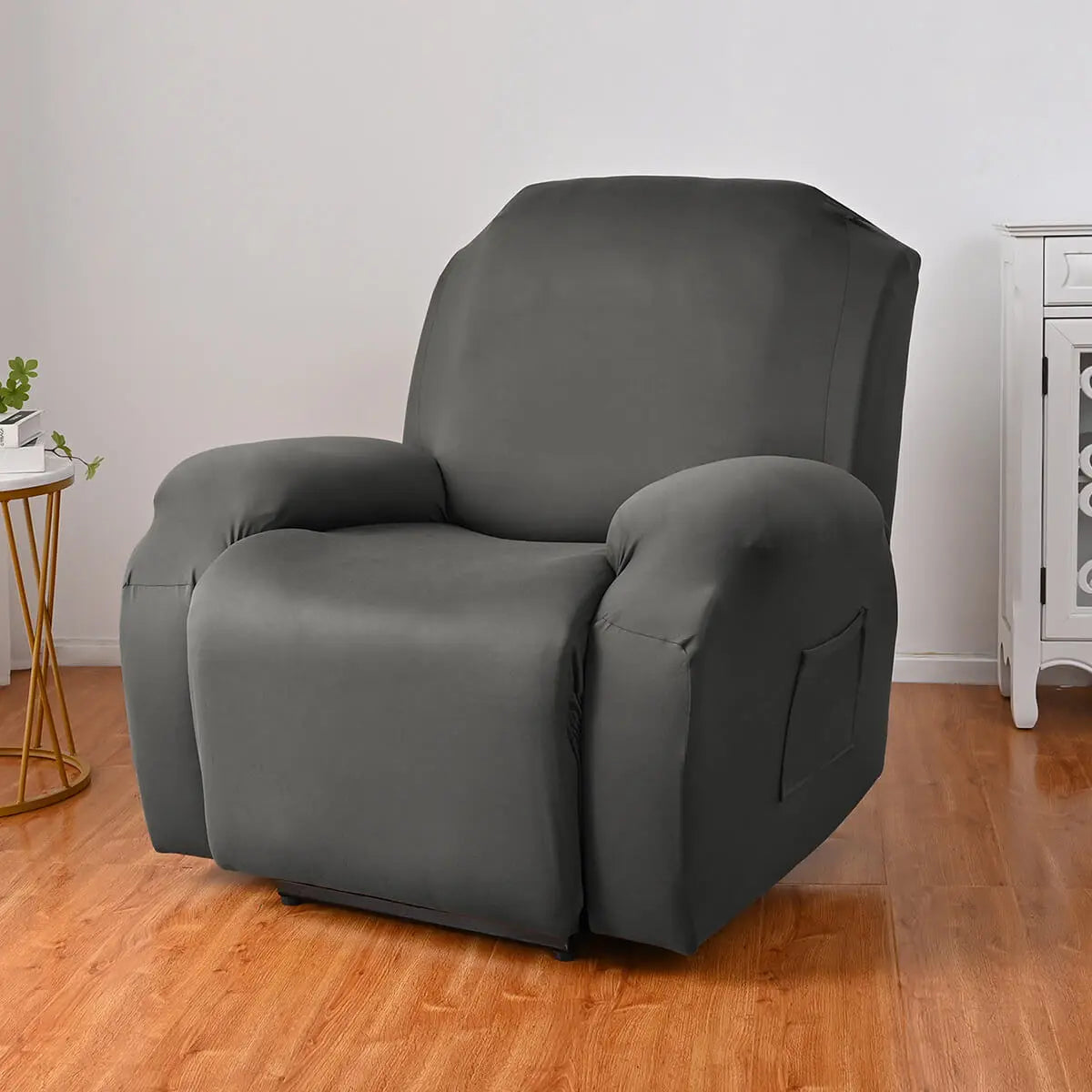 Crfatop Durable Recliner Chair Cover Solid Color Lazy Boy Recliner Slipcover