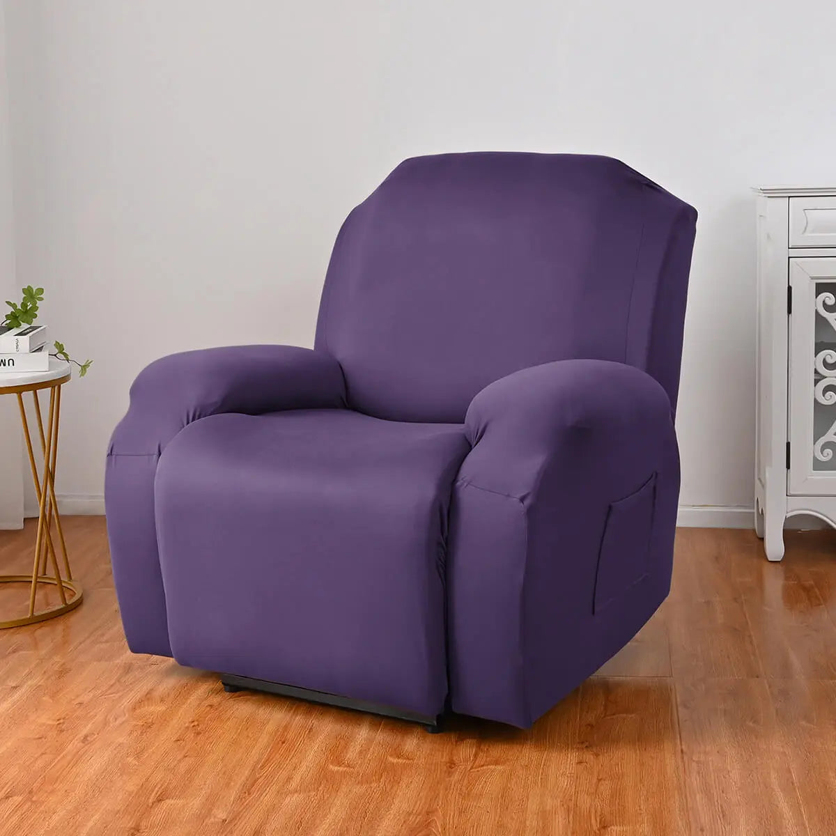 Crfatop Durable Recliner Chair Cover Solid Color Lazy Boy Recliner Slipcover