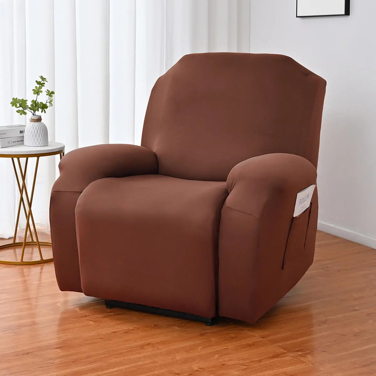 Crfatop Durable Recliner Chair Cover Solid Color Lazy Boy Recliner Slipcover