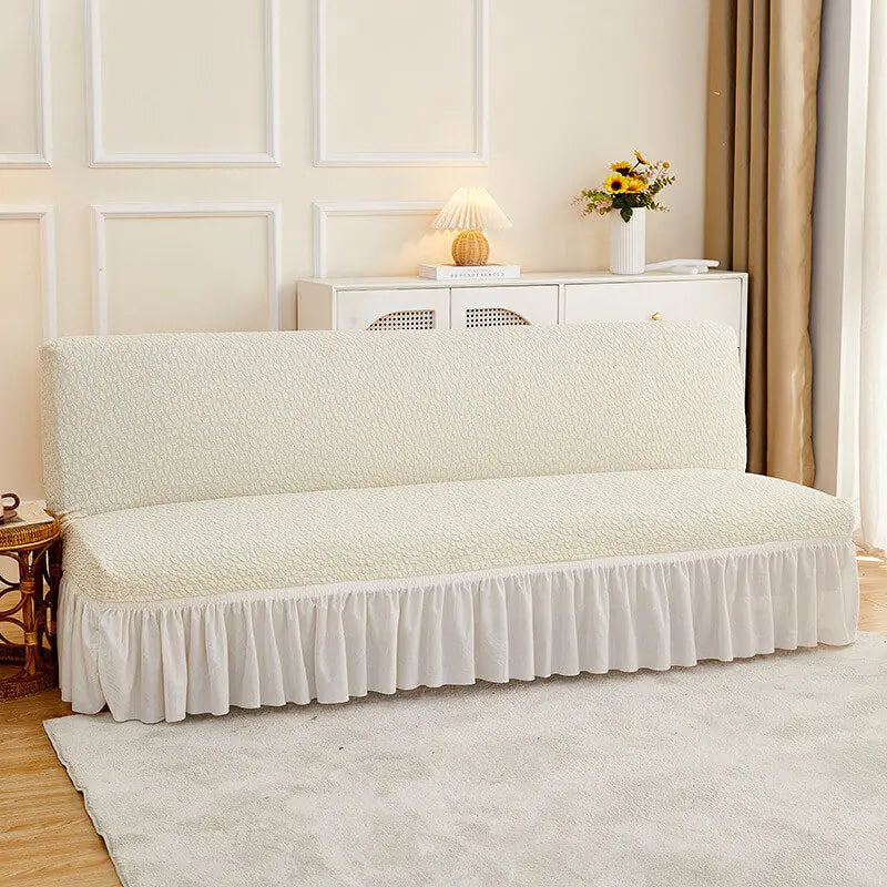 Crfatop Elegant Embossed Bubble Folding Sofa Bed Cover Beige