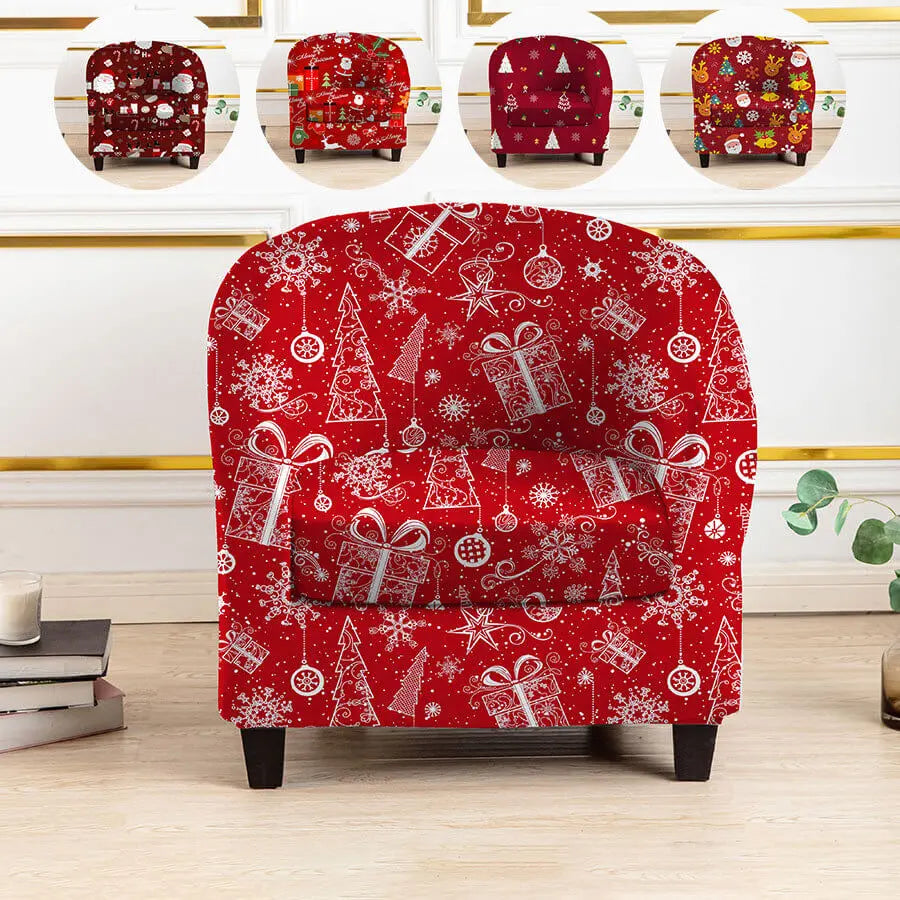 Crfatop Merry Christmas Tub Chair Slipcovers Soft Armchair Covers