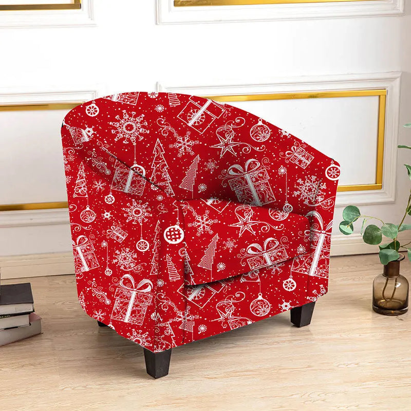 Crfatop Merry Christmas Tub Chair Slipcovers Soft Armchair Covers 2-Packs-Gift