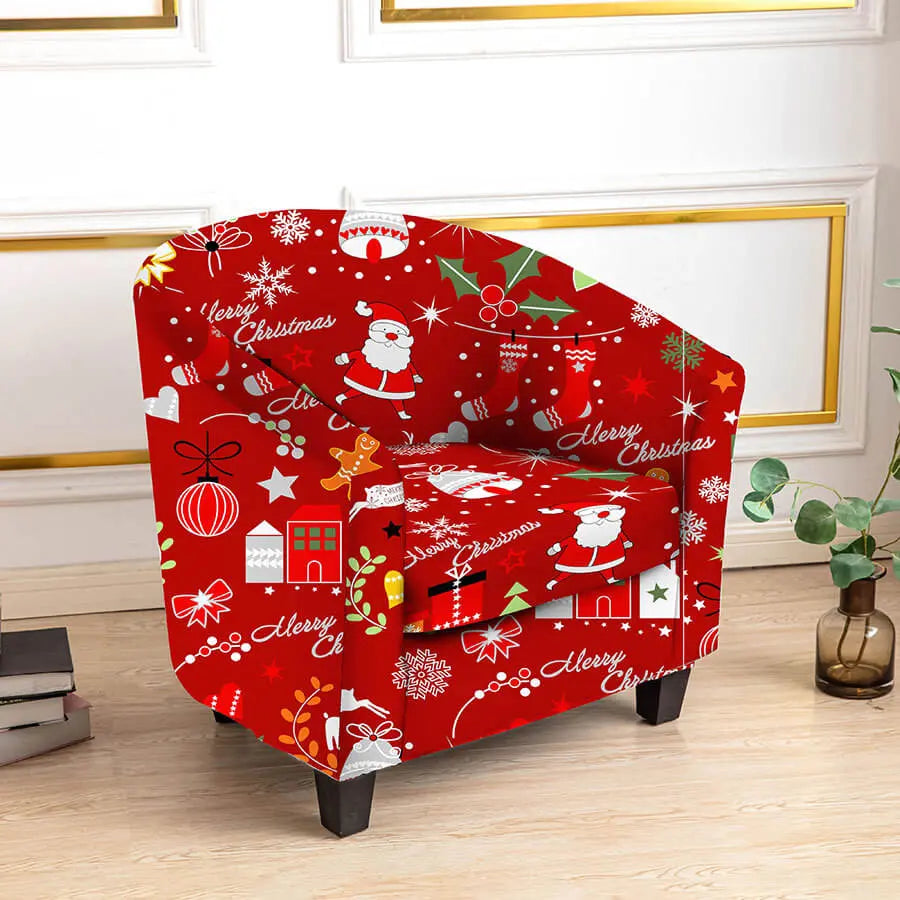 Crfatop Merry Christmas Tub Chair Slipcovers Soft Armchair Covers 2-Packs-Socks
