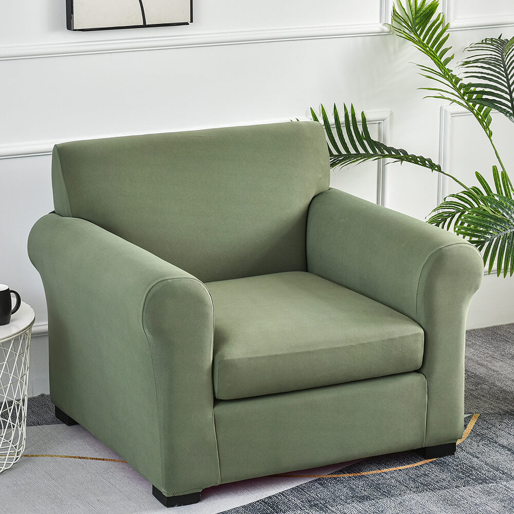 Crfatop Modern Style Couch Chair Slipcovers Washable Armchair Cover 2 Pieces LightGreen