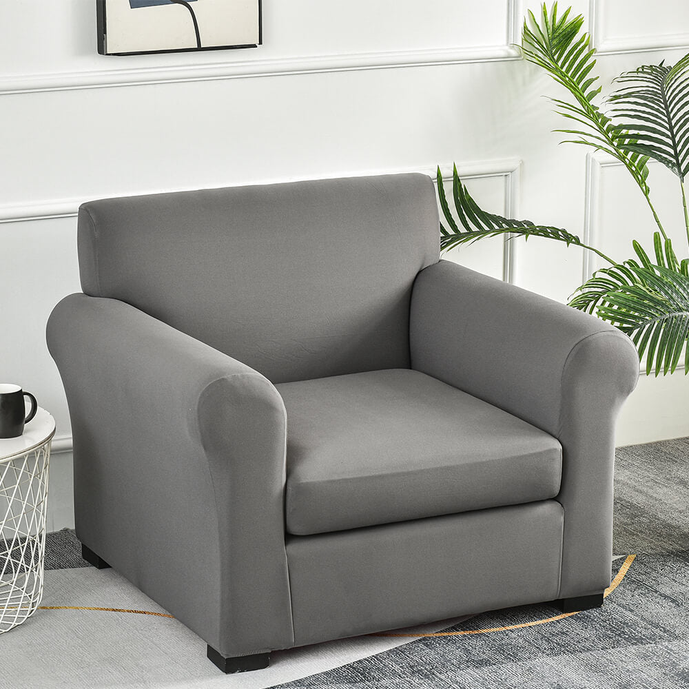 Crfatop Modern Style Couch Chair Slipcovers Washable Armchair Cover 2 Pieces Grey