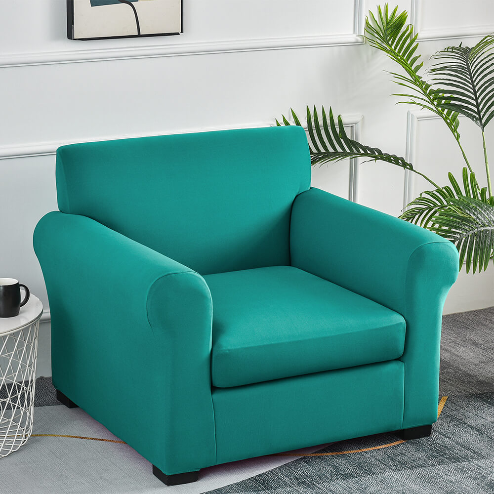 Crfatop Modern Style Couch Chair Slipcovers Washable Armchair Cover 2 Pieces Teal