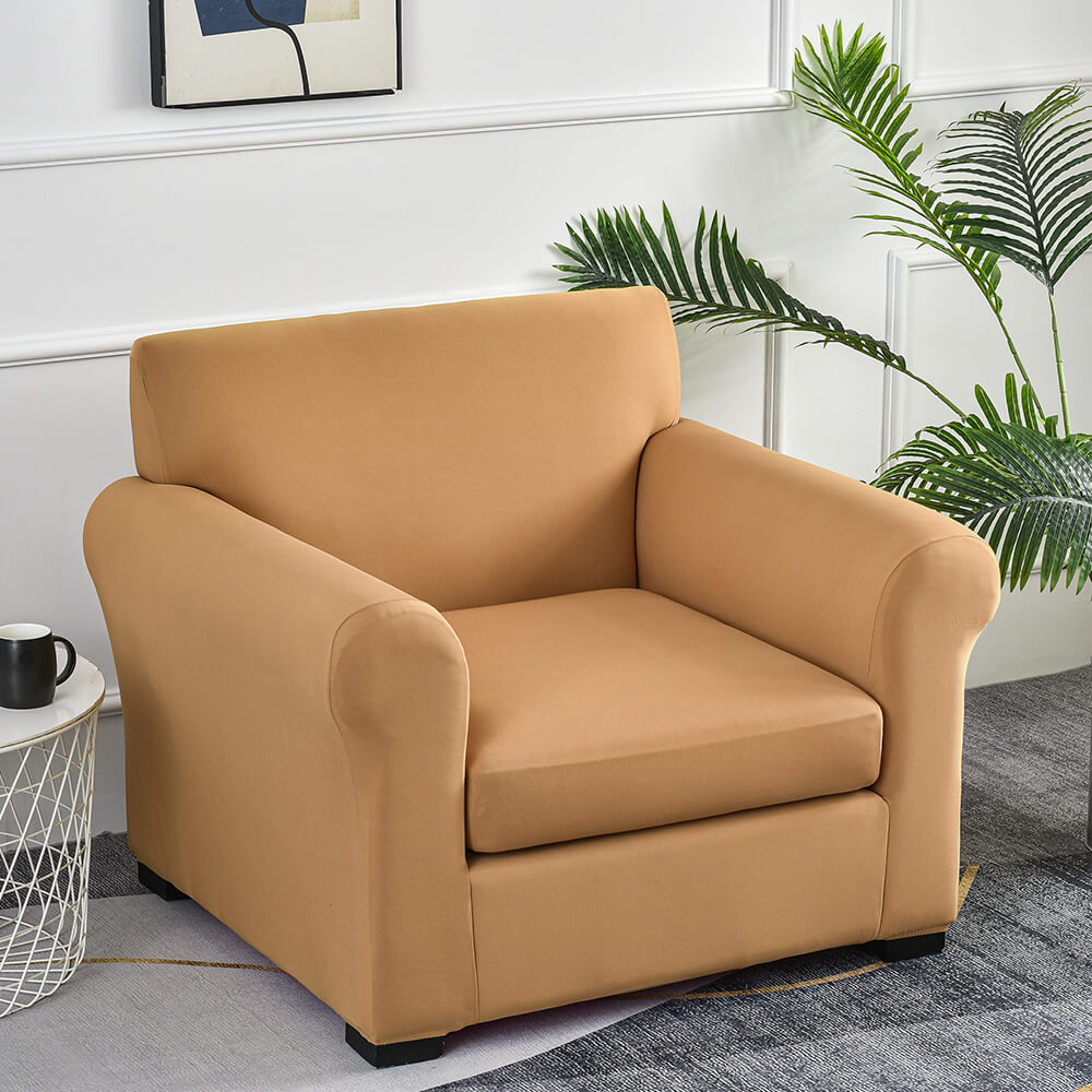 Crfatop Modern Style Couch Chair Slipcovers Washable Armchair Cover 2 Pieces Khaki