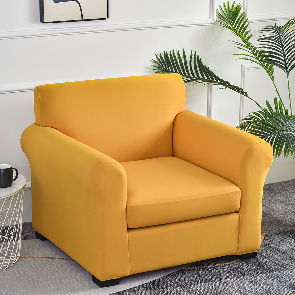 Crfatop Modern Style Couch Chair Slipcovers Washable Armchair Cover 2 Pieces Yellow