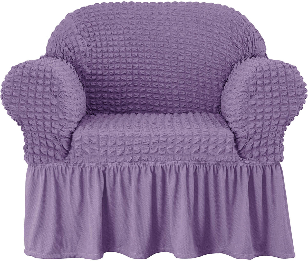 Crfatop One Piece Armchair Sofa Cover Ruffled Chair Slipcover Purple