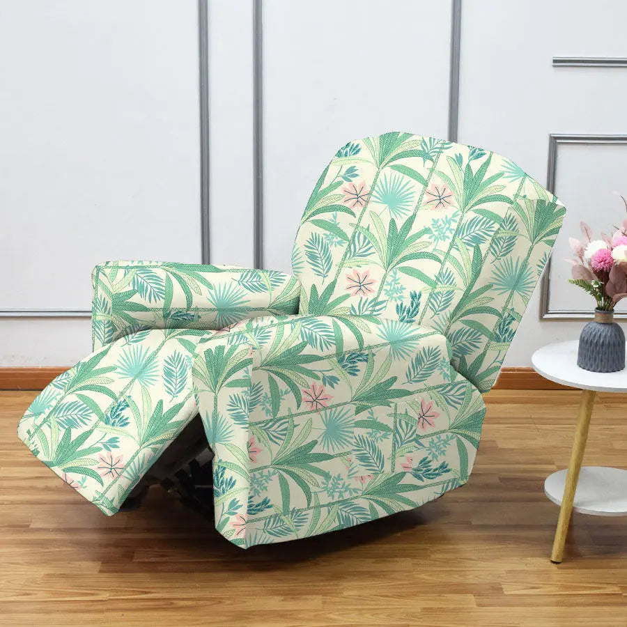 Crfatop Printing Recliner Chair Cover 4 Pcs Armchair Cover Light-Green