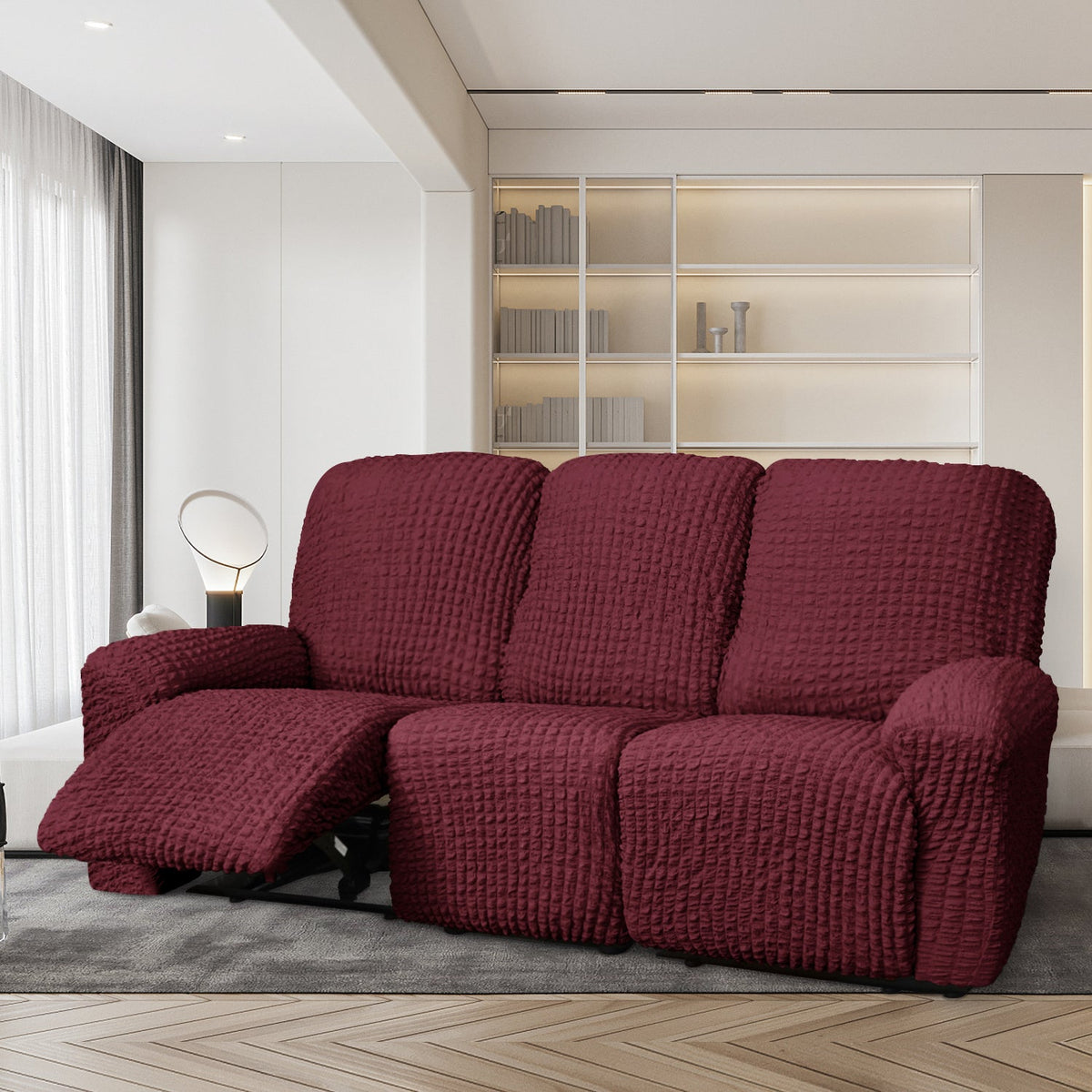 Crfatop Reclining Armchair Slipcover Recliner Sofa Cover Recliner2-seaterWine
