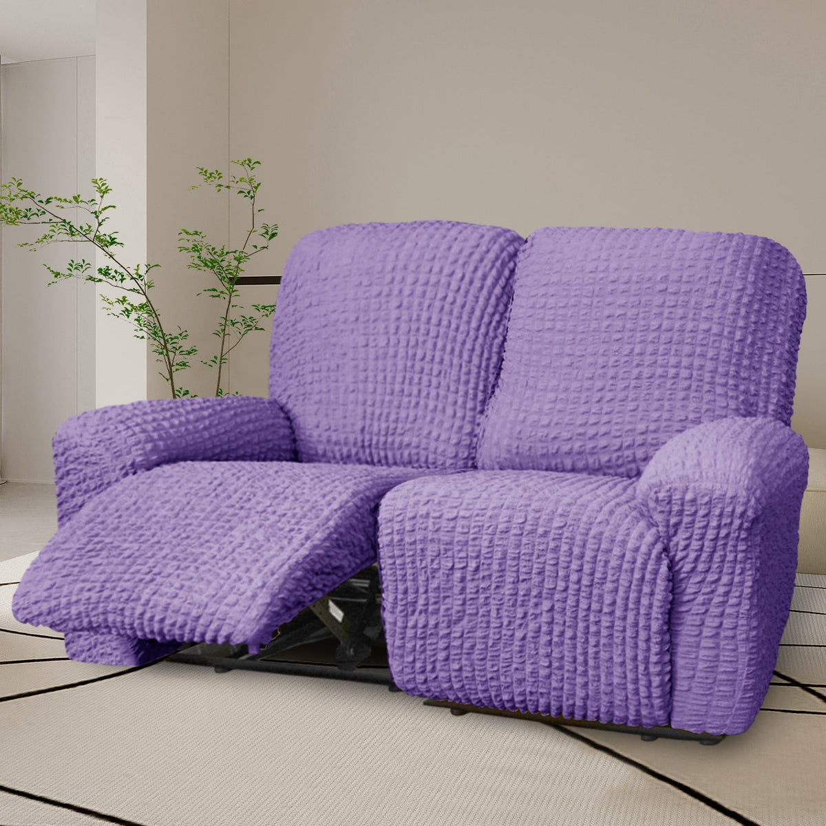 Crfatop Reclining Armchair Slipcover Recliner Sofa Cover Recliner2-seaterPurple