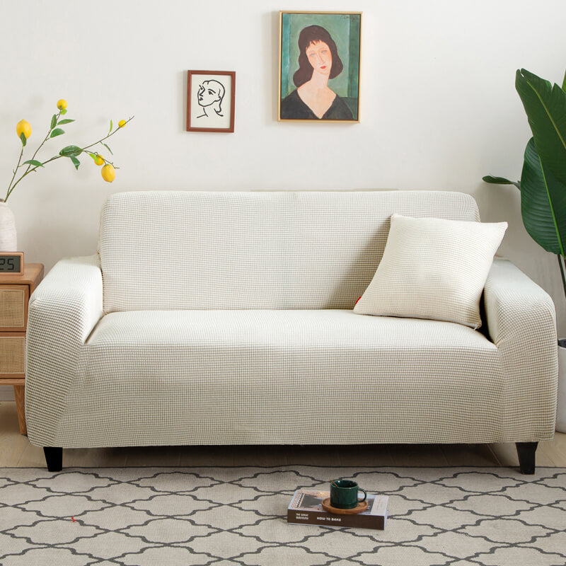 Crfatop Soft Couch Covers with Arms Thicked Waterproof Sofa Slipcover XLWhite